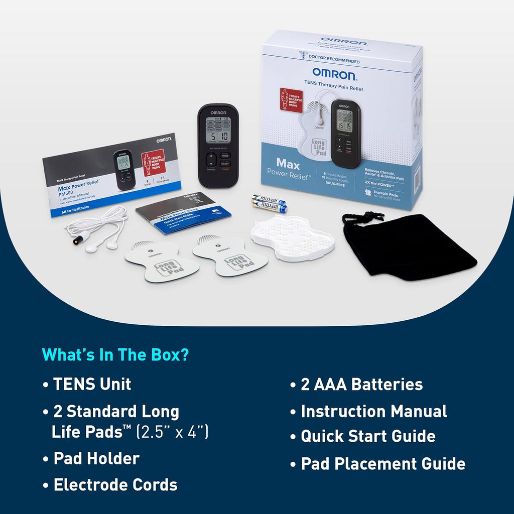 OMRON Max Power Relief TENS Unit Muscle Stimulator for Pain Relief, Portable

