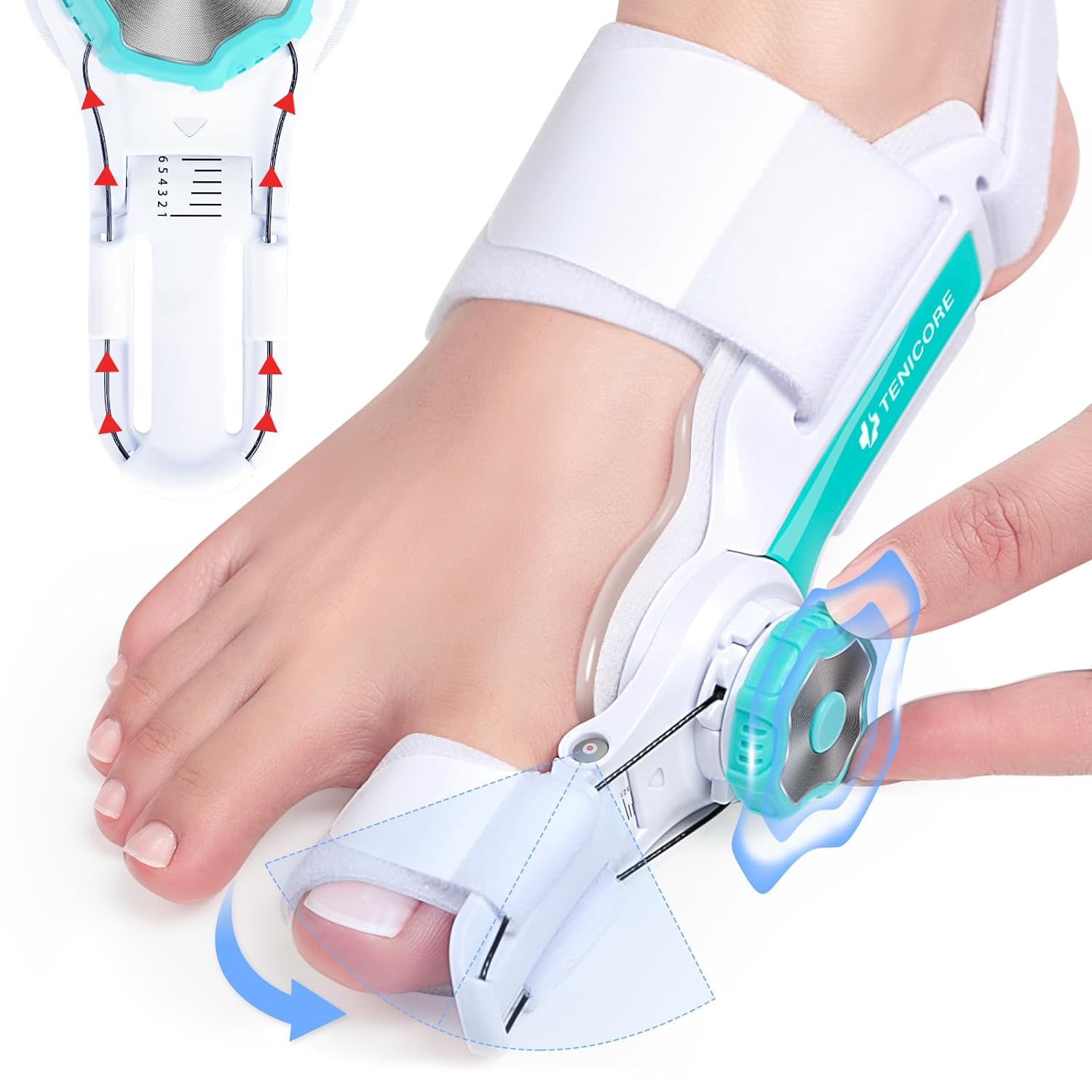Bunion Corrector for Big Toe, Adjustable Toe Straightener with Anti-Slip Strap

