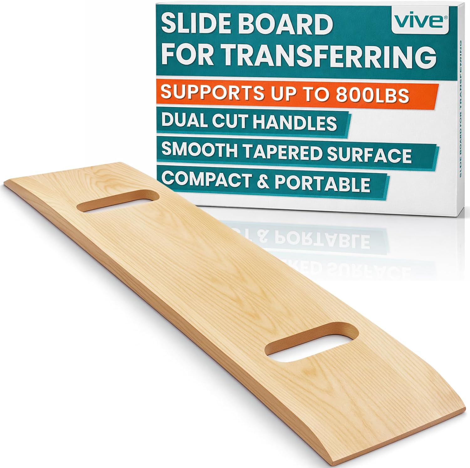 Vive Transfer Board Patient Slide Assist for Wheelchair Bed Toilet Car Bathtub

