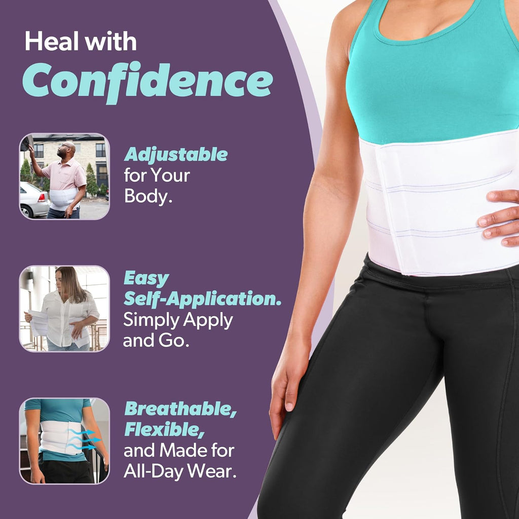 BraceAbility Medical Abdominal Stomach Binder Compression Wrap for Diastasis Recti

