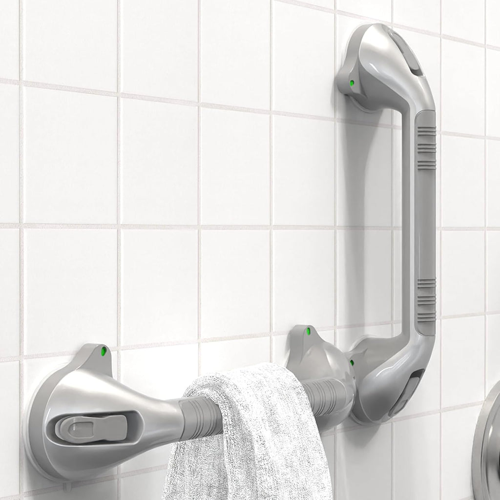 Suction Shower Grab Bar with Indicators, Tool-Free Installation, Balance Assist Handle

