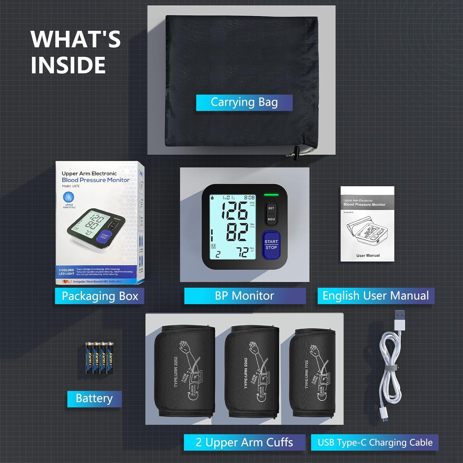 AQESO Upper Arm Blood Pressure Monitor, Automatic Digital BP Machine


