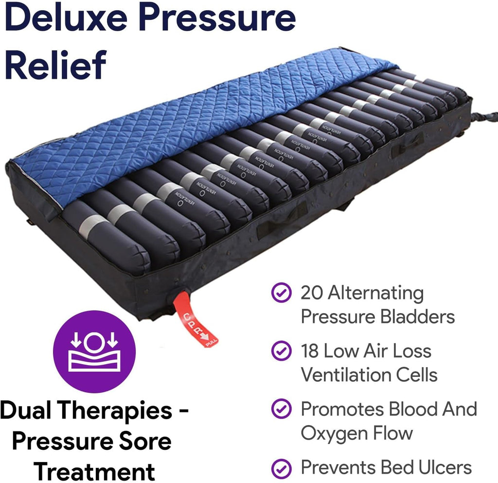 ProHeal Low Air Loss Alternating Pressure Mattress with Digital Alarm for Bed Sores

