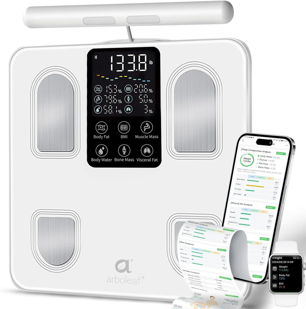 arboleaf Smart Body Weight Scale with BMI, Body Fat, Muscle Mass, Bluetooth

