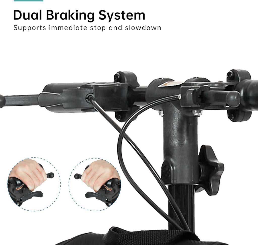 ELENKER Knee Scooter Knee Walker with Dual Braking System, Adjustable, Foldable

