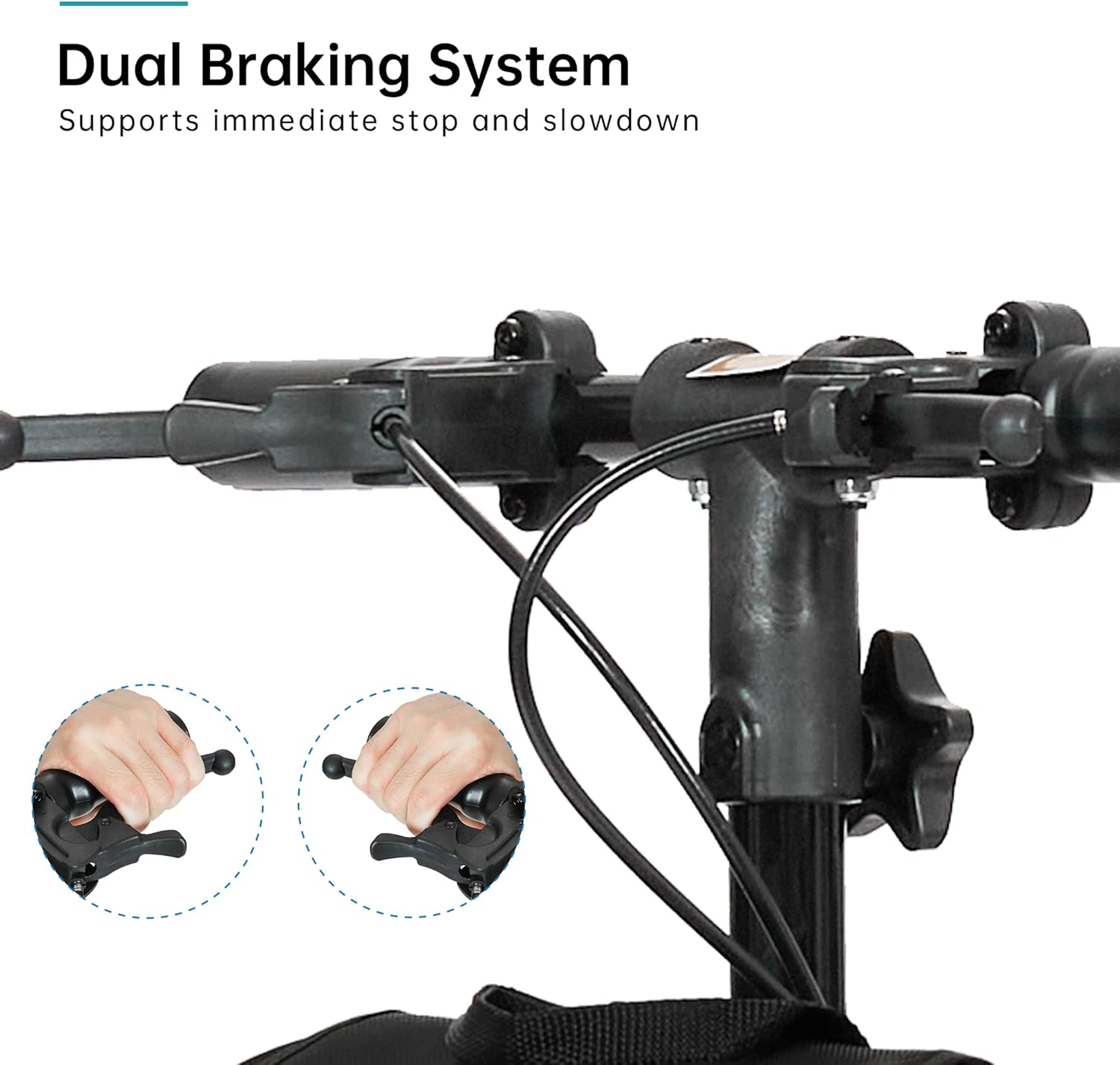 ELENKER Knee Scooter Knee Walker with Dual Braking System, Adjustable, Foldable

