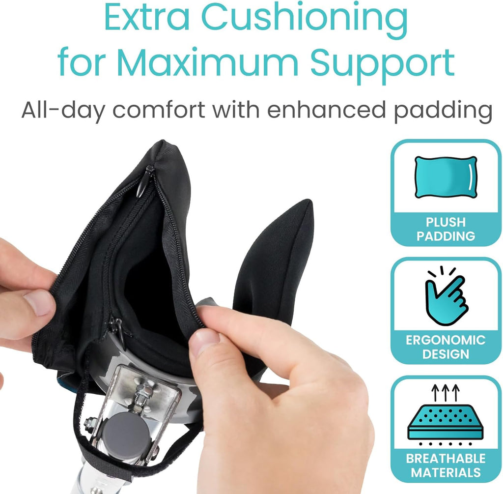 Vive Forearm Crutch Pads with Hand Grips for Open-Cuff Forearm Crutches

