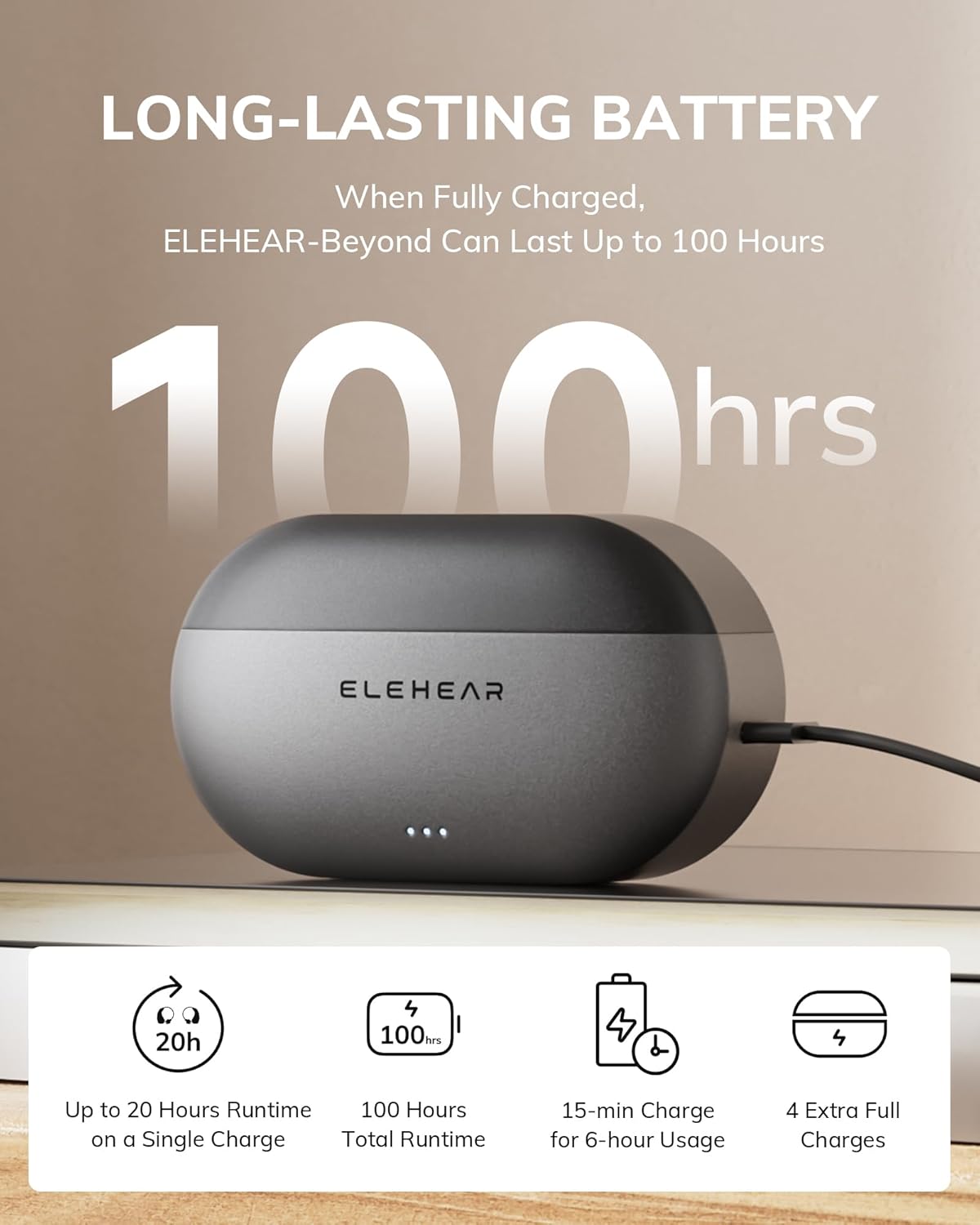 ELEHEAR Beyond OTC Rechargeable Bluetooth Hearing Aids with AI Noise Cancellation

