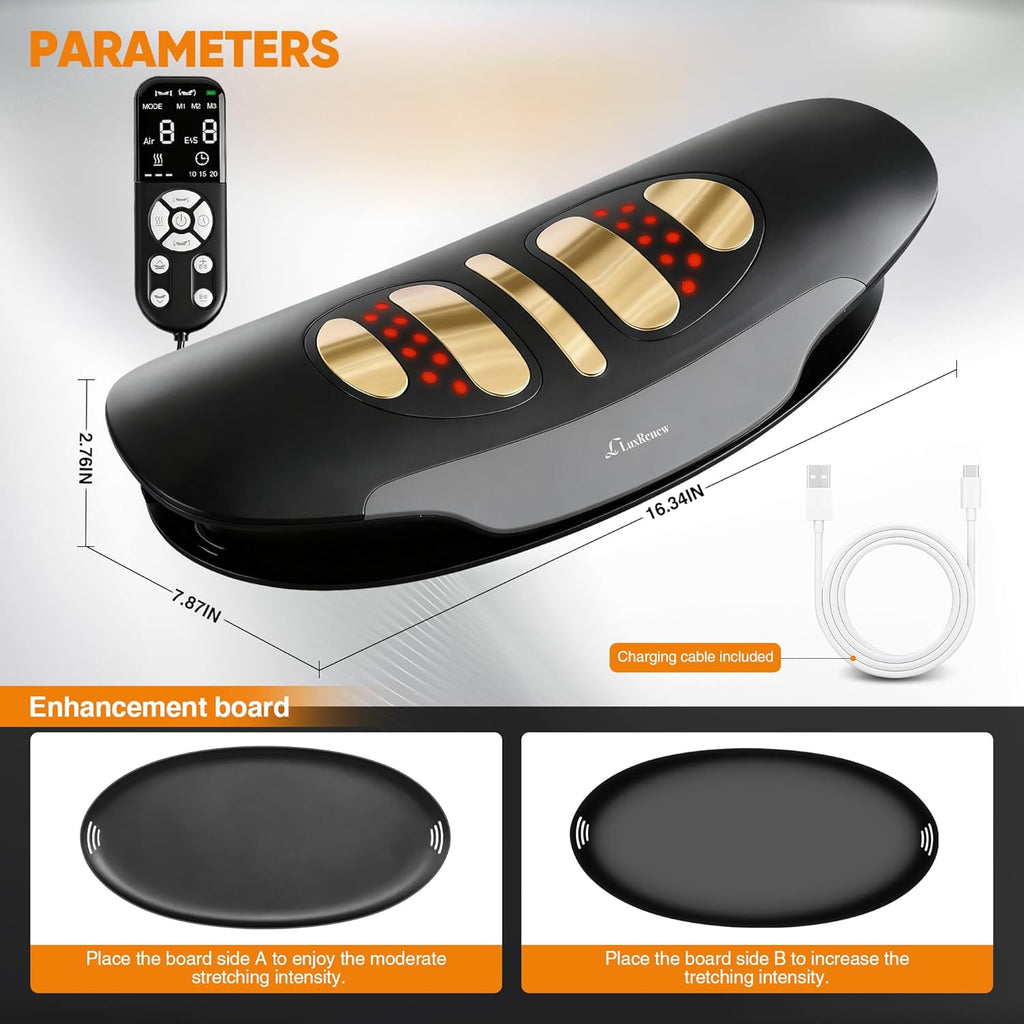 Electric Lumbar Traction Device with Heat, Red Light, Electrotherapy, Vibration

