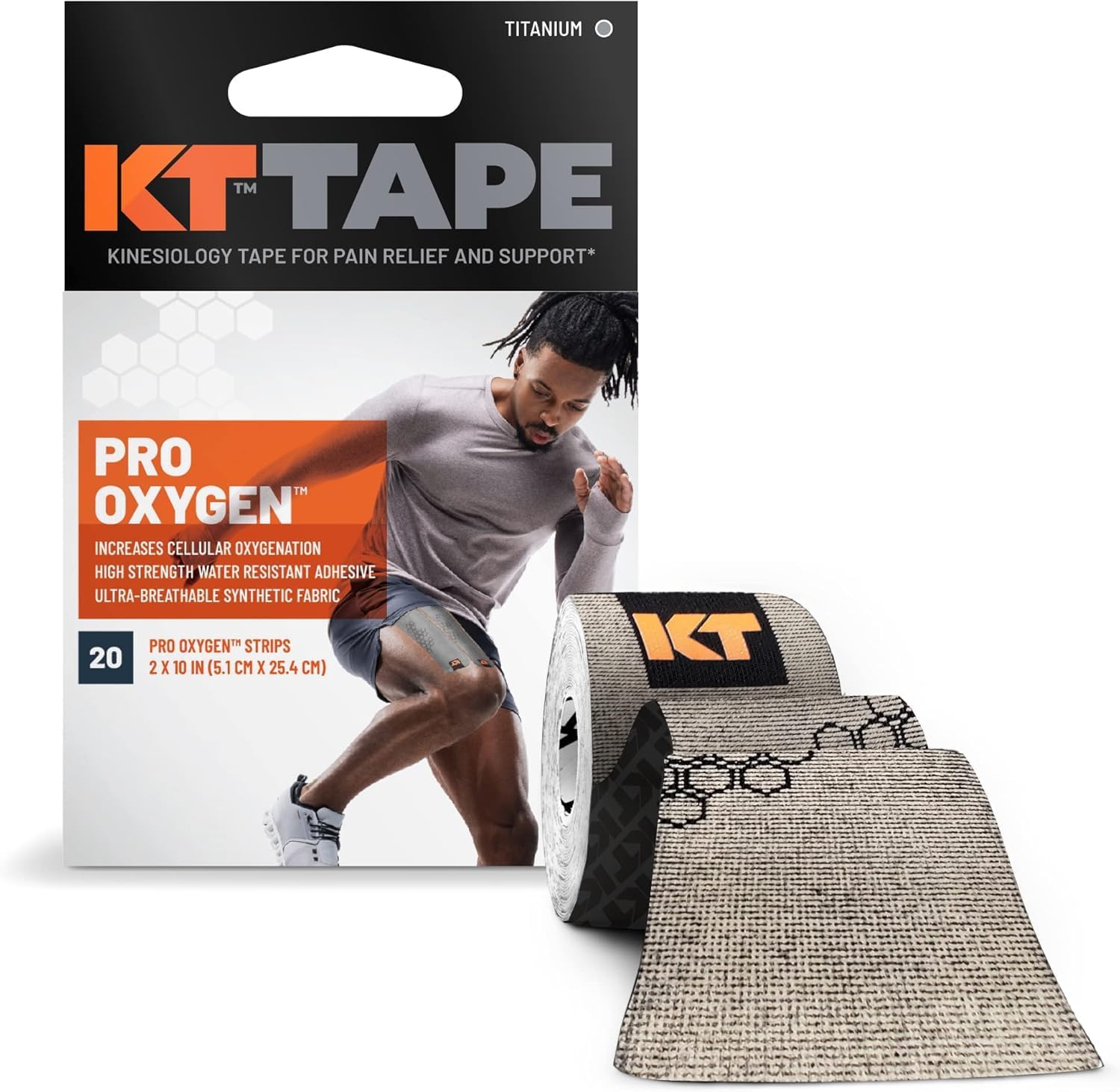 KT Tape Pro Oxygen Synthetic Kinesiology Athletic Tape with Celliant Technology

