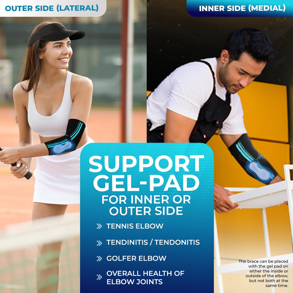 DR. BRACE Elite Elbow Compression Sleeve with Gel Pad for Tennis & Golfer’s Elbow

