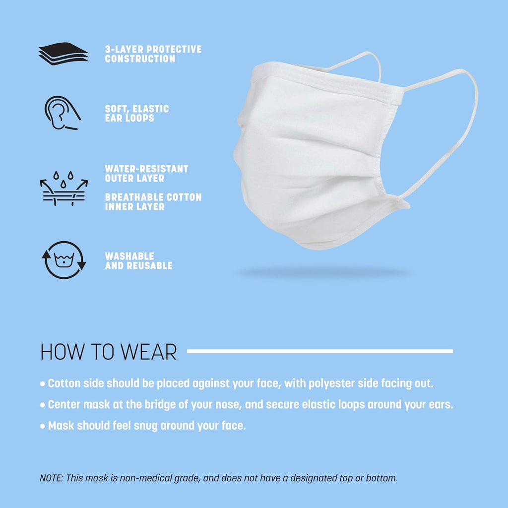 Gildan Reusable 3-Layer Cotton Ear Loop Face Mask

