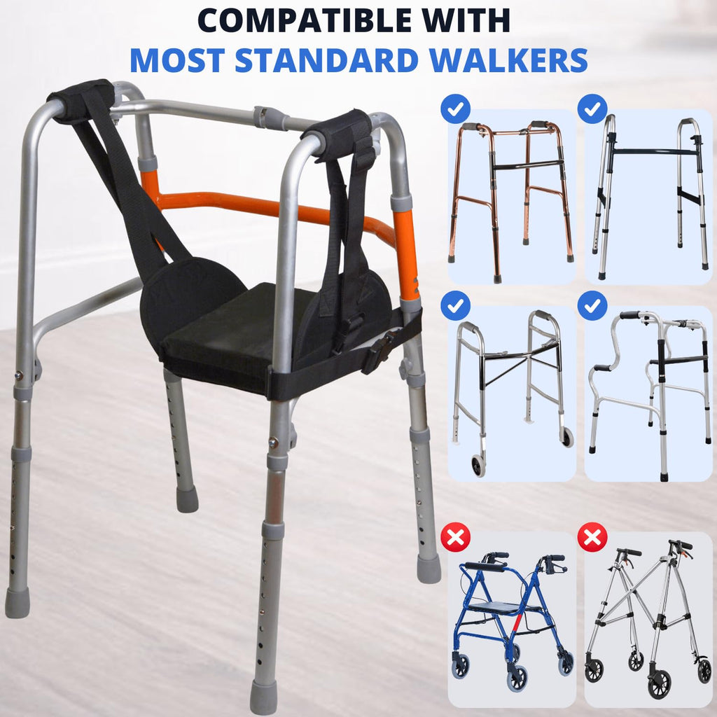 Knee Sling for Walker, Adjustable Cushioned Knee Support for Non-Weight Bearing


