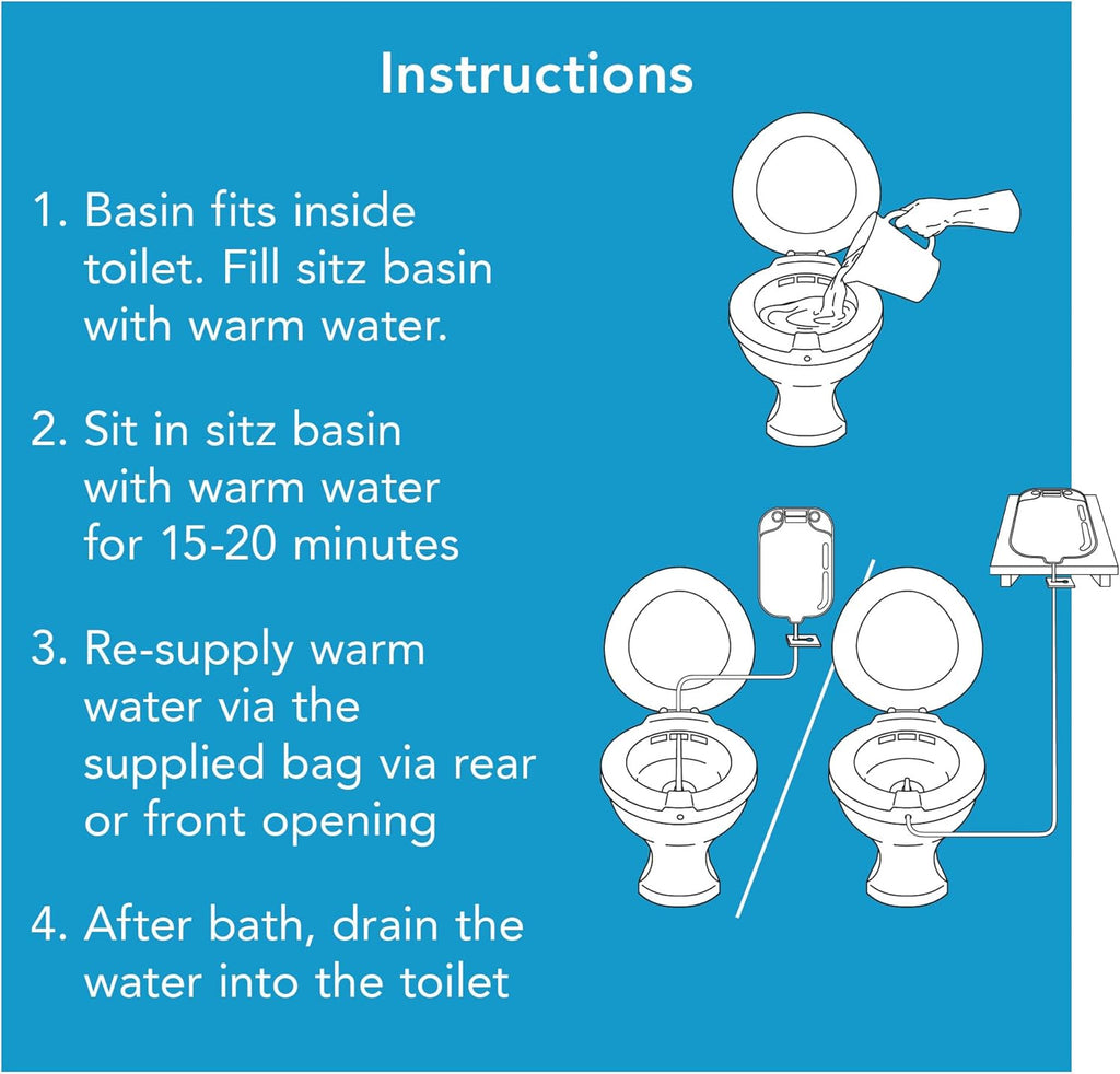 Carex Sitz Bath Over-the-Toilet Perineal Soaking Bath for Hemorrhoids and Episiotomy

