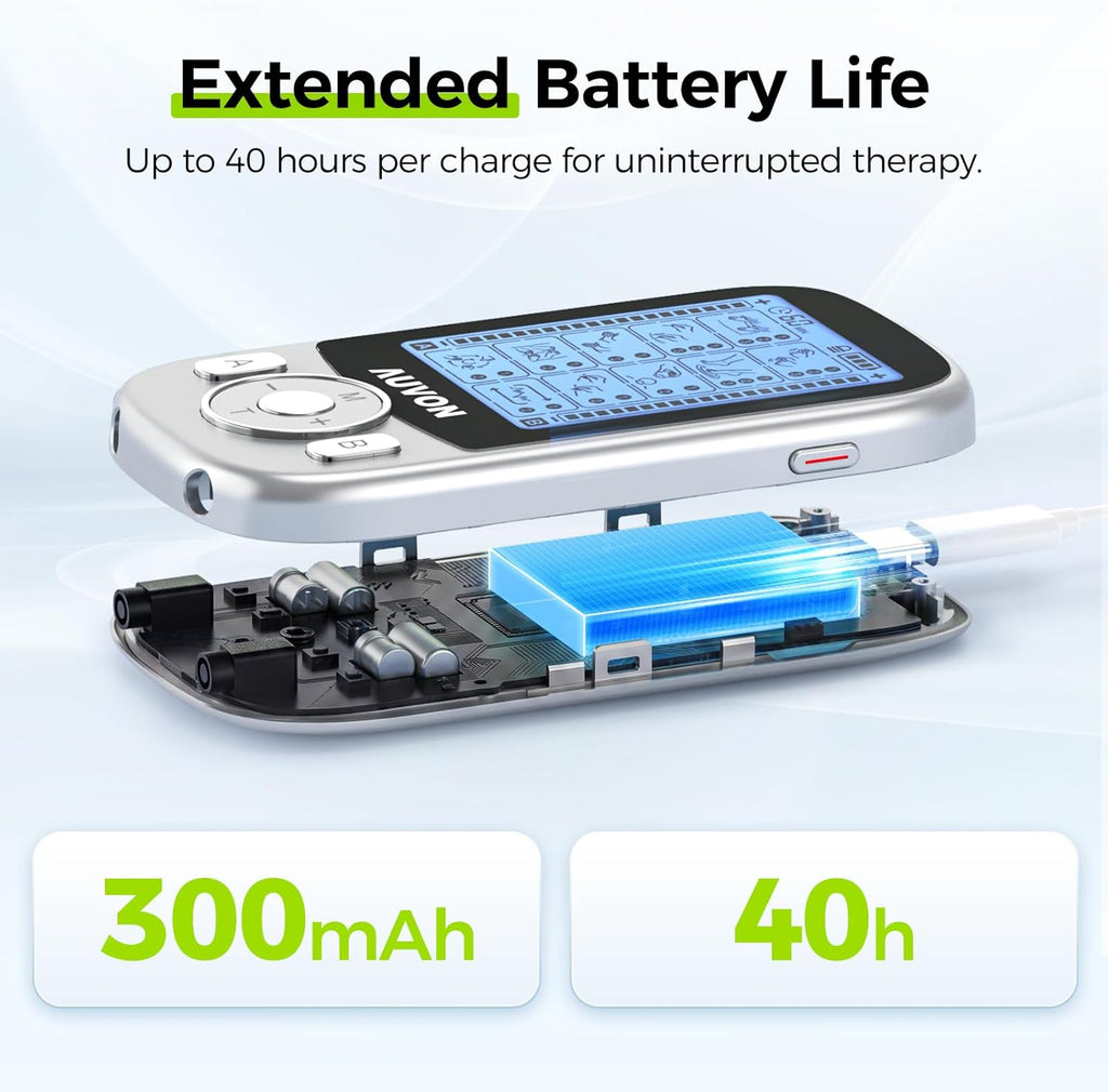 AUVON Rechargeable Dual-Channel TENS Unit, 24 Modes, 40 Intensities, EMS

