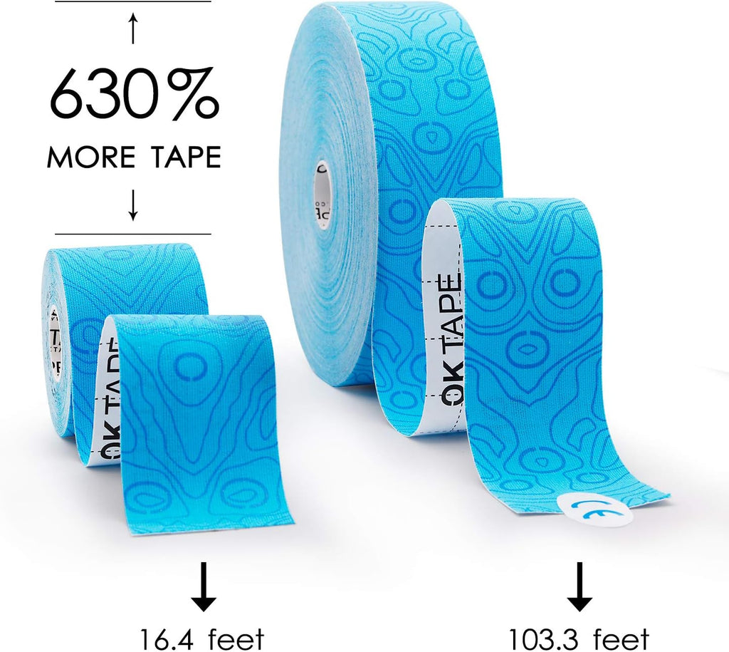 OKTape Pro Kinesiology Tape Bulk Roll, 2 in x 103 ft, Elastic Latex-Free


