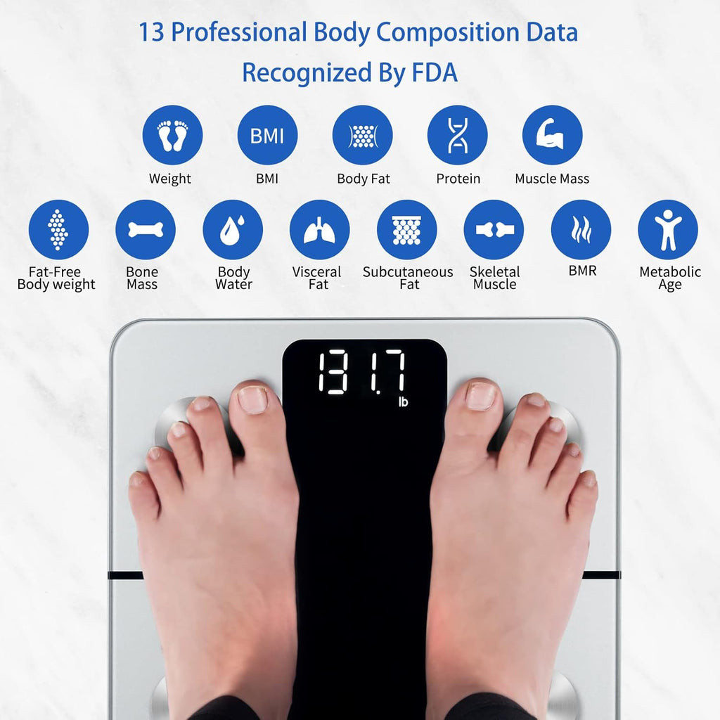 Vitafit Smart Bathroom Scale with Body Composition, BMI, Body Fat, 400 lb

