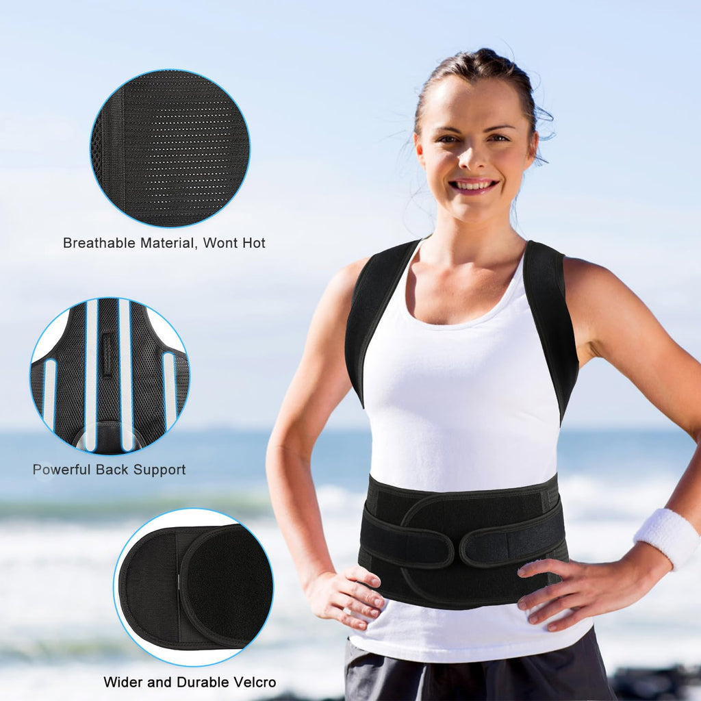 PAZAPO Posture Corrector Back Brace for Men and Women, Upper and Lower Lumbar Support

