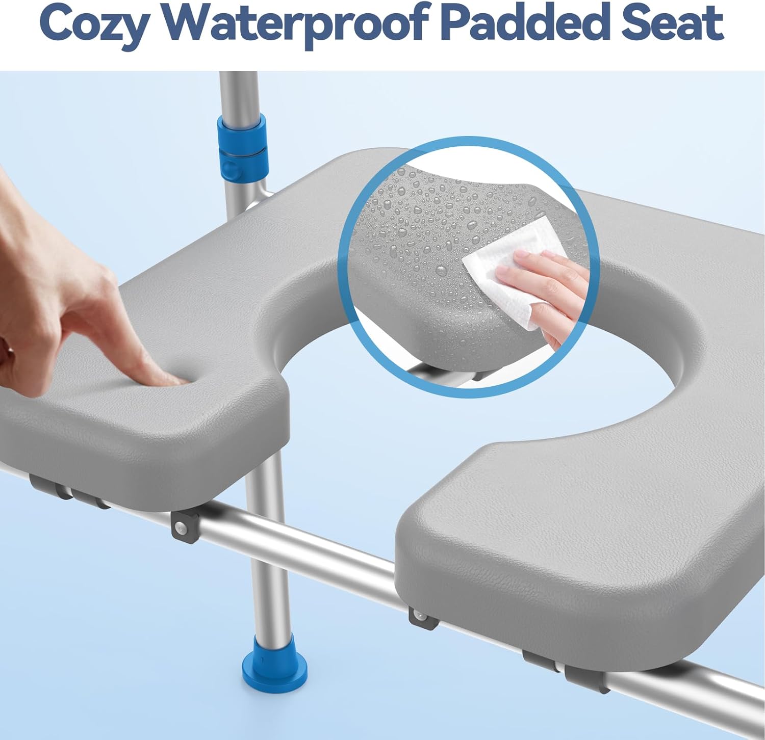 Loyoda Raised Toilet Seat with Handles, Padded Toilet Seat Riser for Seniors

