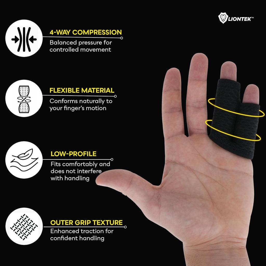 LIONTEK Flow Finger Sleeve Pair for Joint Support, Compression Splint


