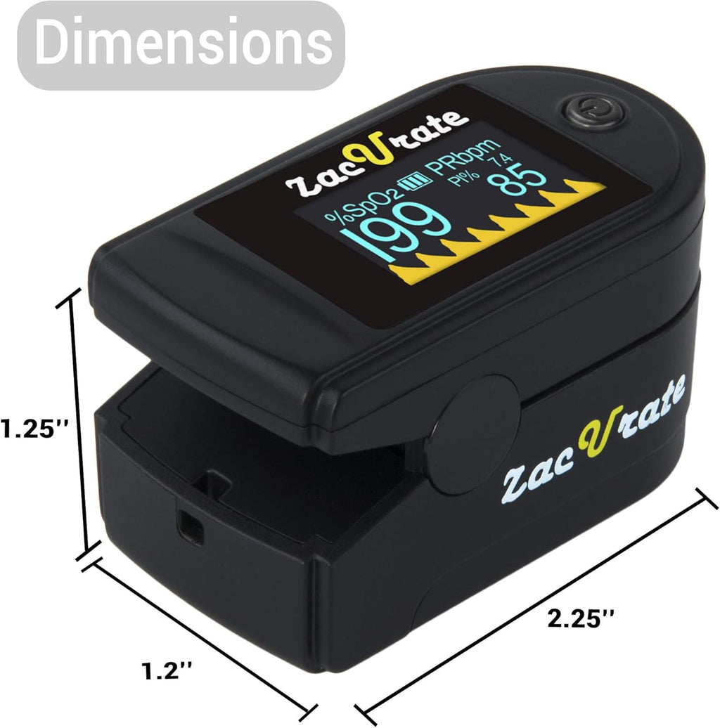 Zacurate 500C Elite Fingertip Pulse Oximeter with Silicon Cover, Batteries & Lanyard

