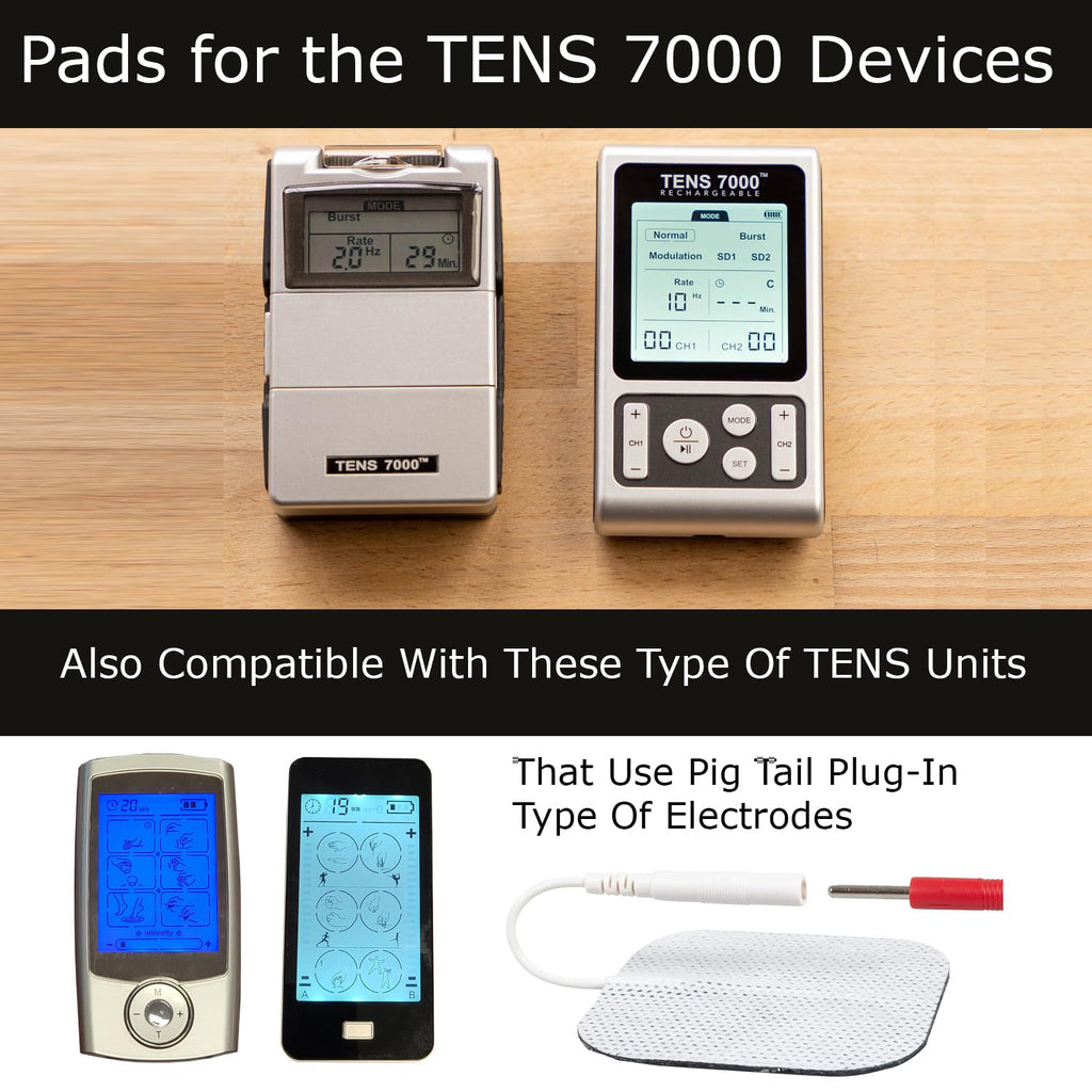 TENS 7000 Replacement Electrode Pads, Self-Adhesive TENS Unit Pads, 2 in x 2 in

