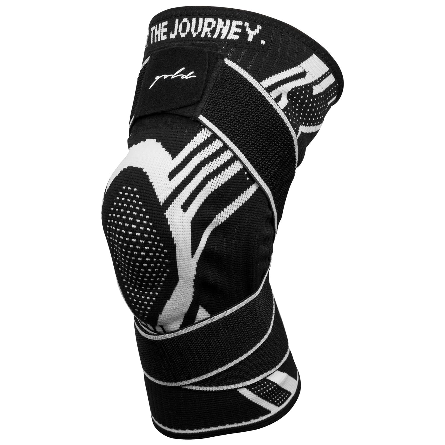 Gold BJJ Knee Brace Compression Sleeve with Patella Support and Side Stabilizers


