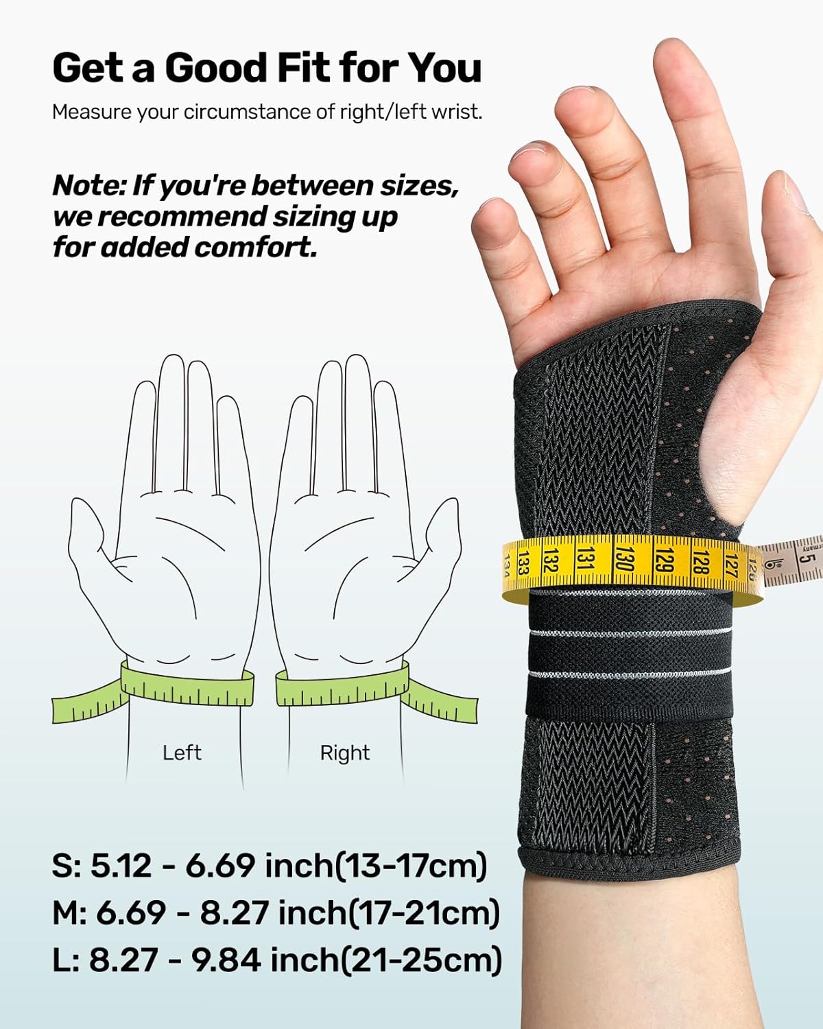 Rakiie 2-Pack Carpal Tunnel Wrist Braces, Adjustable Wrist Support Splint


