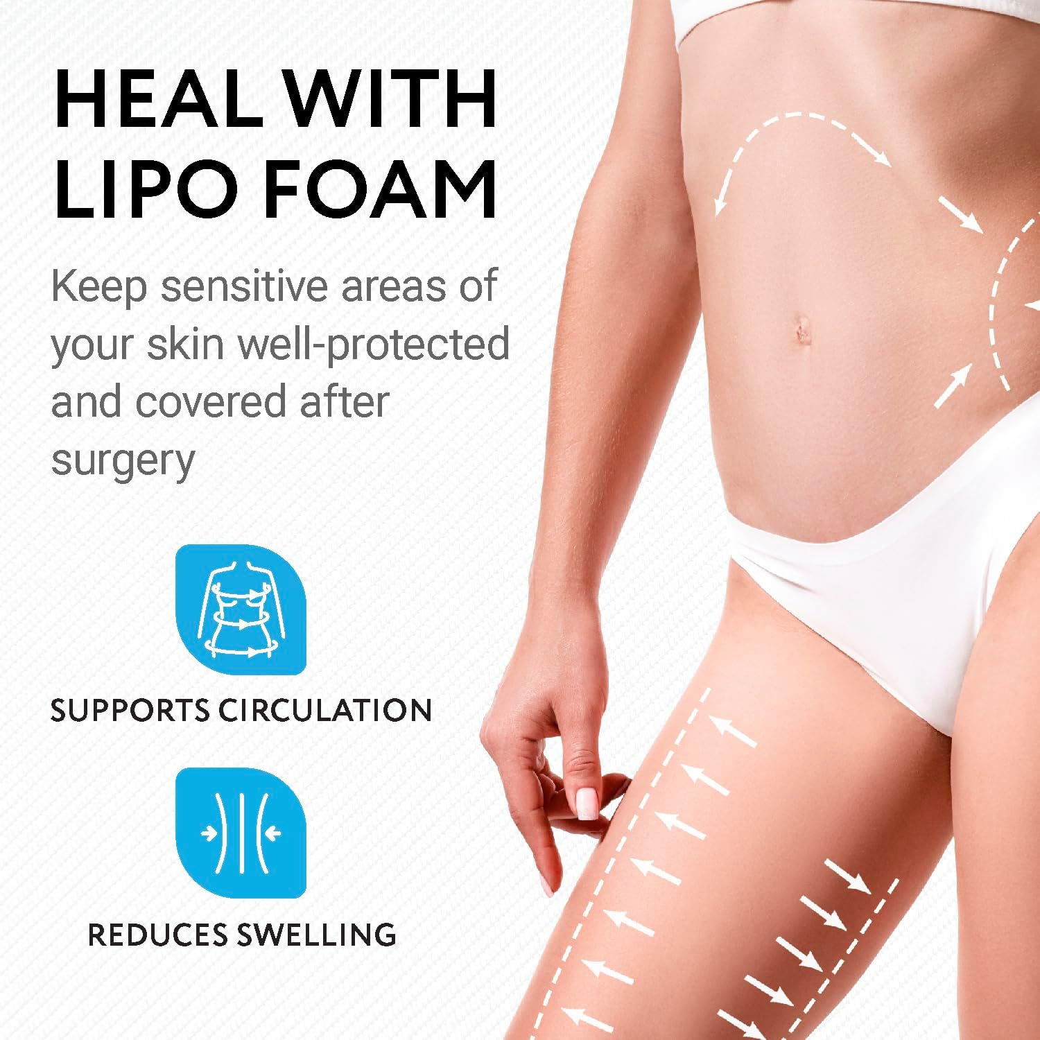 IMPRESA Liposuction Foam Pads for Abdominal Binder and Tummy Tuck Compression

