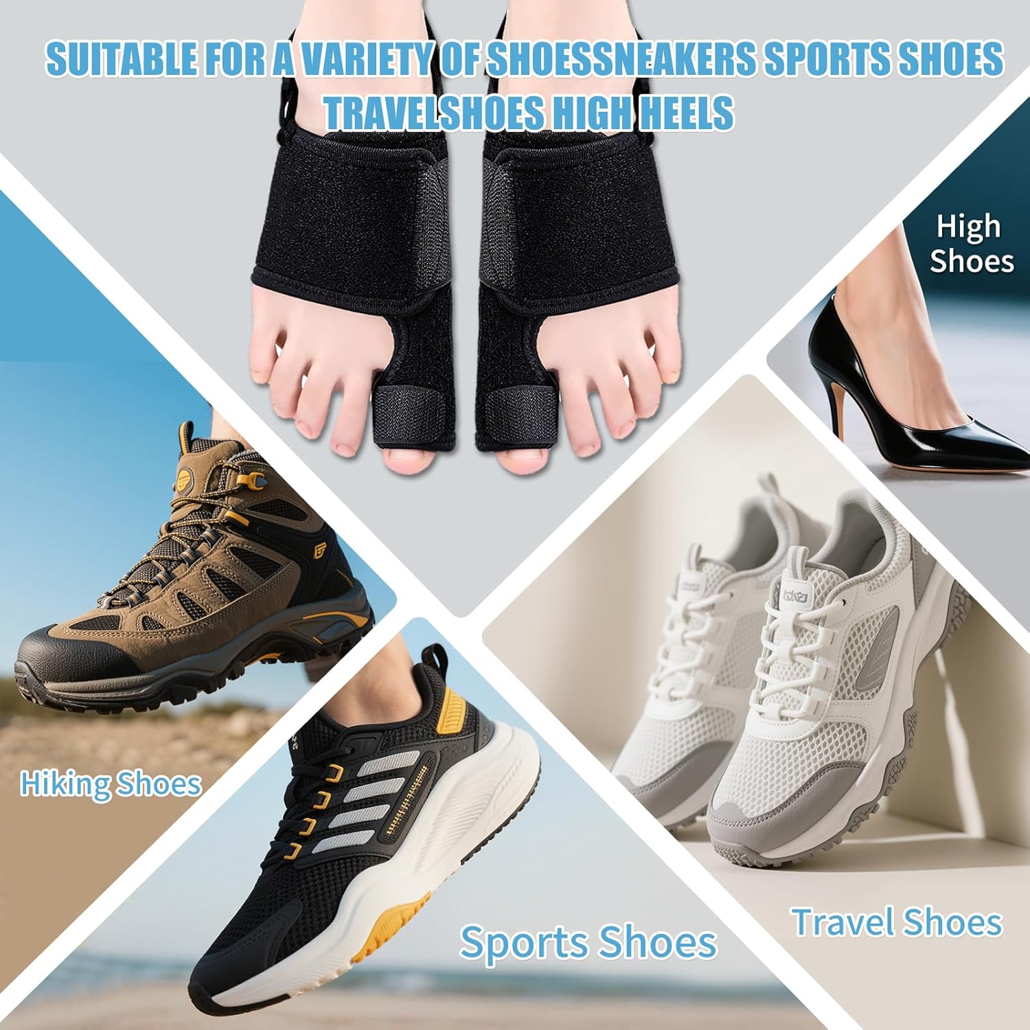 Recovist Bunion Brace for Big Toe Straightener with Aluminum Splints

