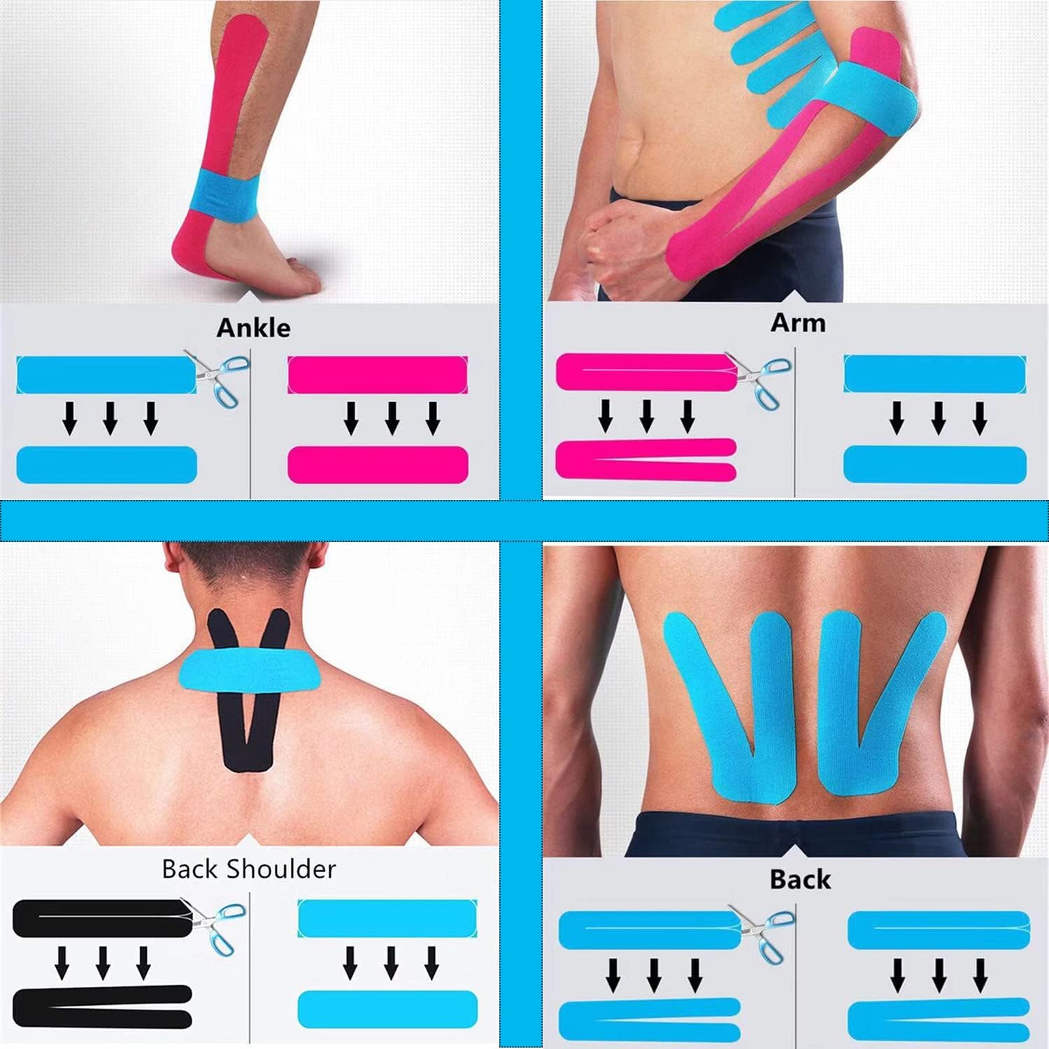 ANAMPION Kinesiology Tape Pro Athletic Sports Waterproof Breathable Latex-Free Cotton

