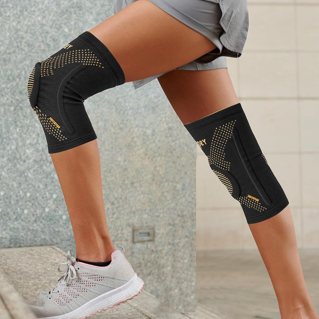 JIUFENTIAN Knee Braces for Arthritis Pain, Patella Gel Pad Compression Sleeves

