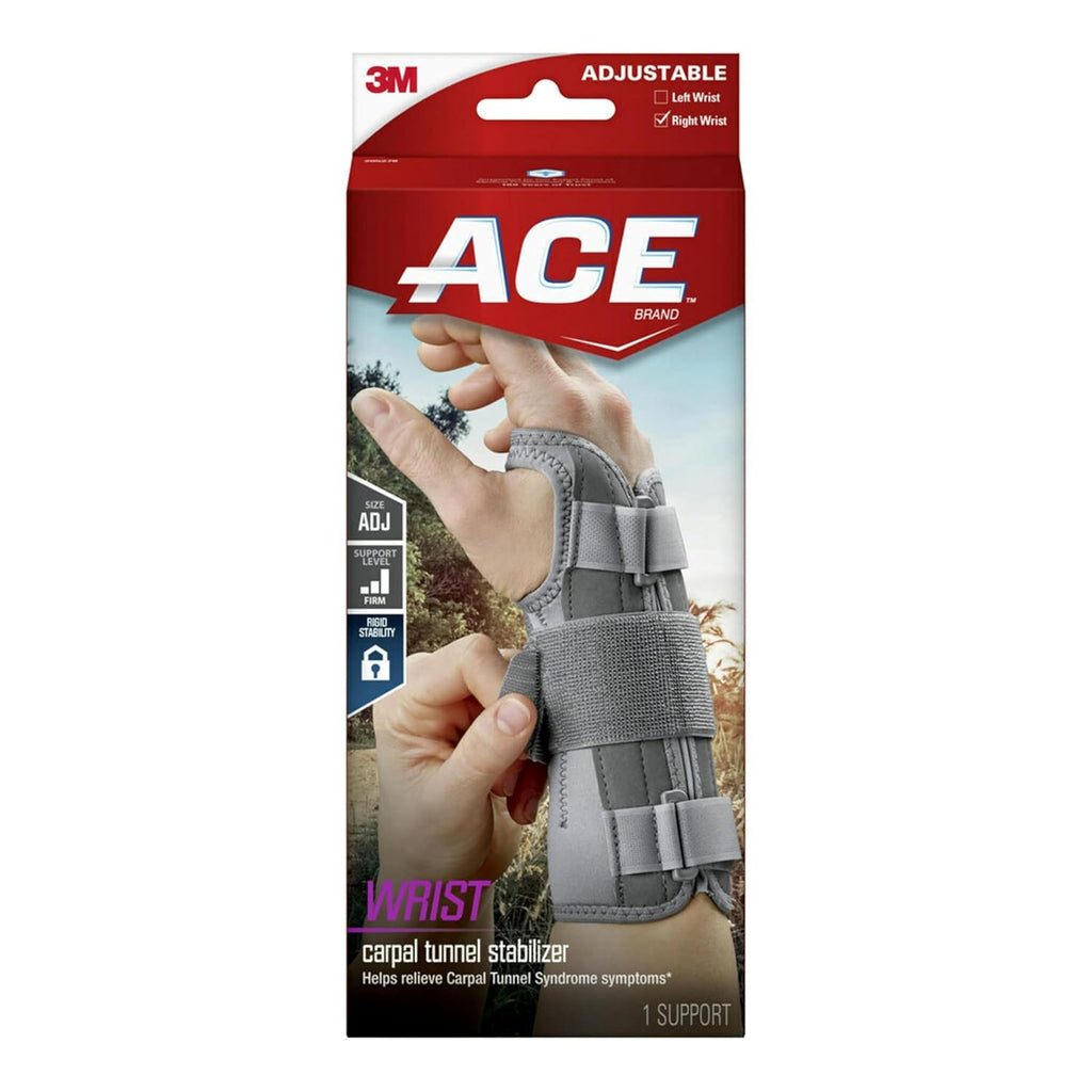 ACE Brand Carpal Tunnel Wrist Stabilizer Adjustable Wrist Brace with Memory Foam Palm

