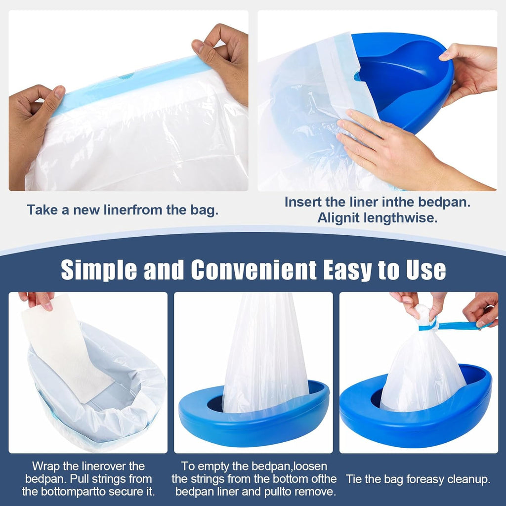 Care pan set with disposable inserts for hygienic in-bed toileting support

