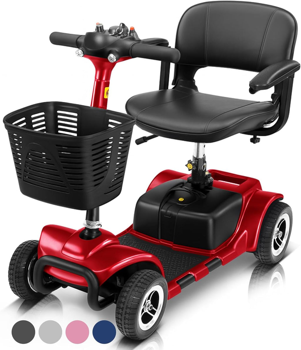 Vive 4-Wheel Electric Mobility Scooter, Compact Travel Powered Wheelchair

