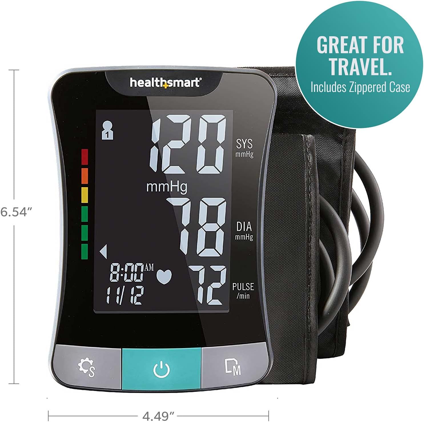 HealthSmart Digital Blood Pressure Monitor with Automatic Cuff, Pulse & Irregular Heartbeat

