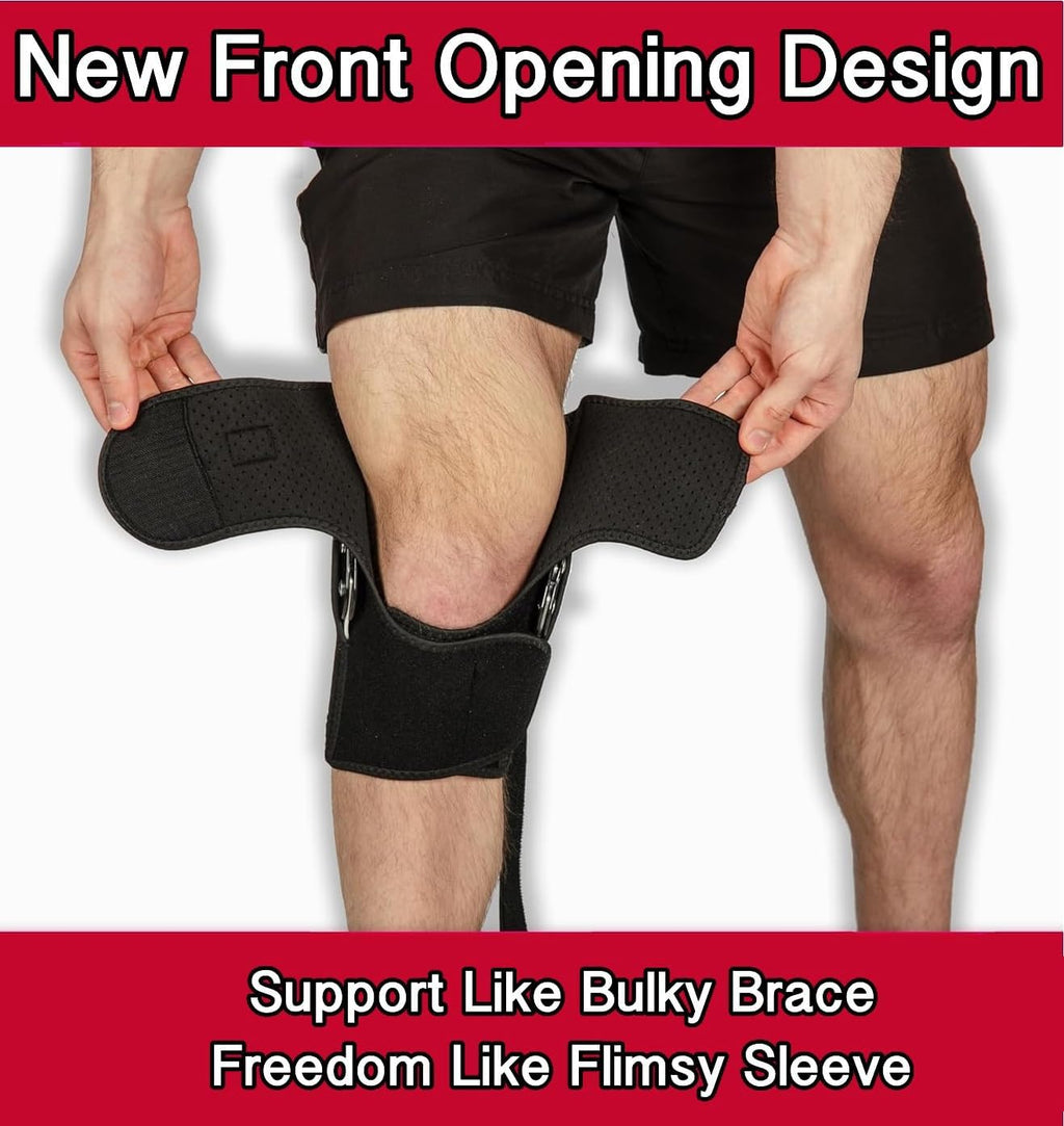 Hinged Knee Brace with Strap and Patella Stabilizers for Injury Recovery

