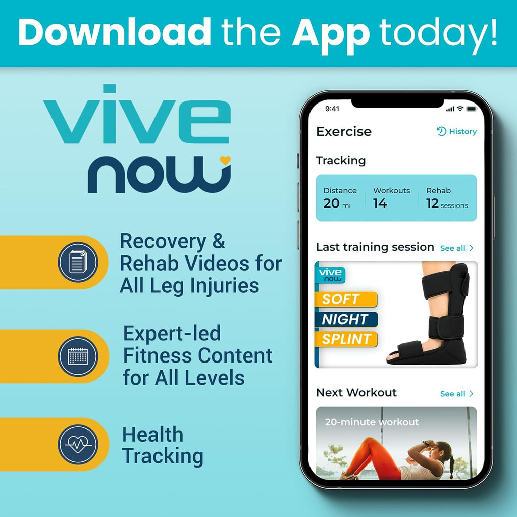 Vive Plantar Fasciitis Night Splint with Stretch Wedges, Orthopedic Sleep Boot

