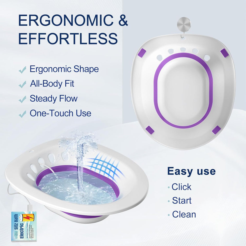 Electric Sitz Bath for Toilet Seat, Hemorrhoids and Postpartum Perineal Soak

