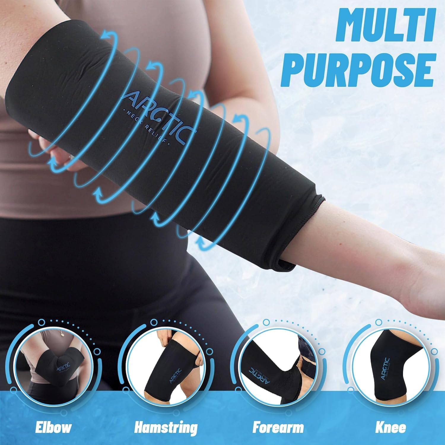 Reusable Gel Ice Wrap for Elbow, Knee, Ankle Cold Compression, Leak-Free

