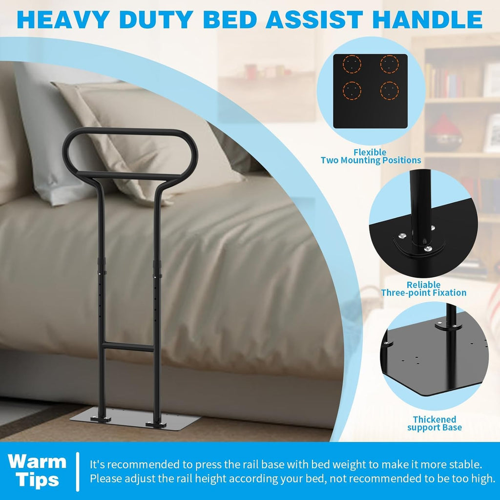 THOOUM Adjustable Bed Rail for Elderly Safety, Stand Assist Handle

