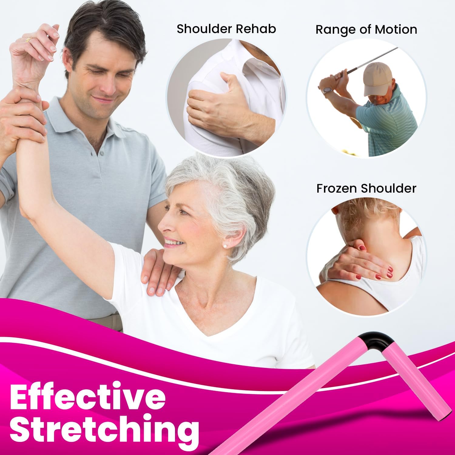 RangeMaster ShoulderWand Therapy Stretching Tool, Collapsible Stretch Bar

