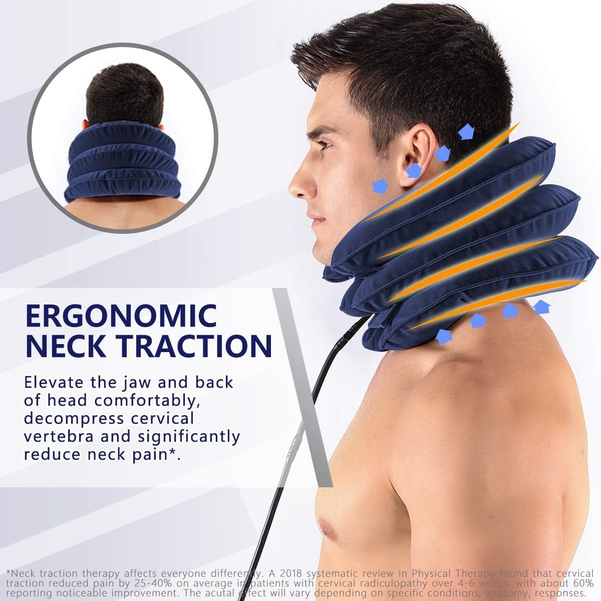 Cervical Neck Traction Device Inflatable Adjustable Neck Stretcher Support Brace

