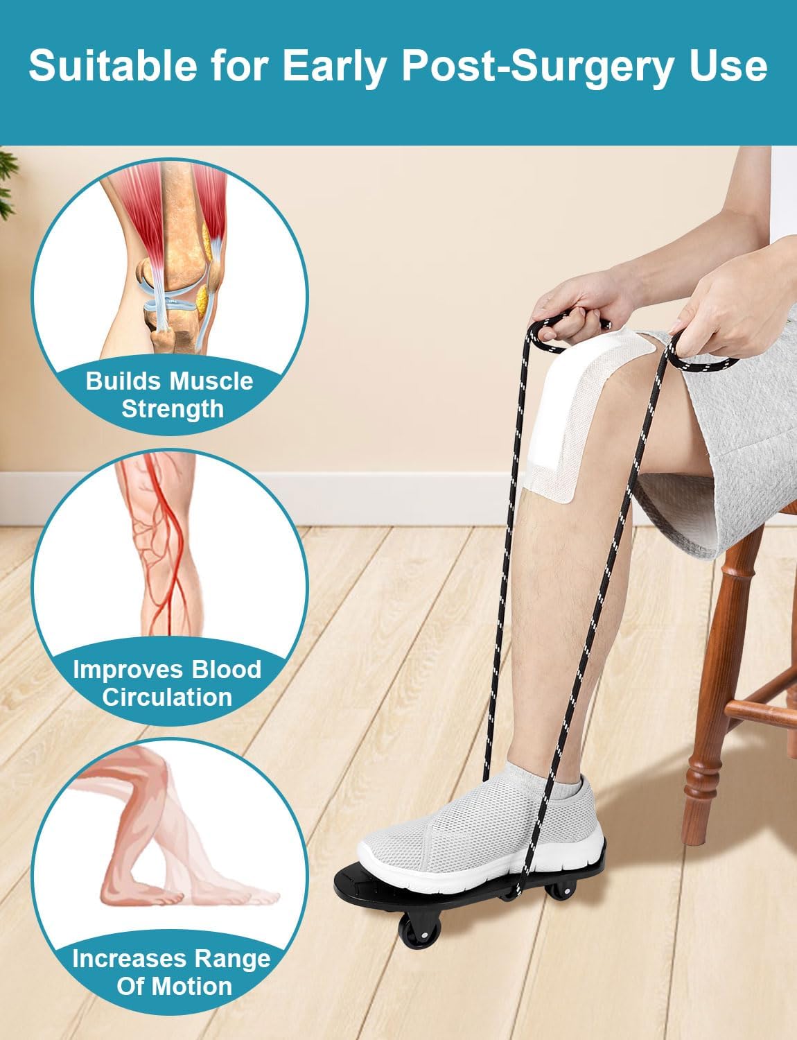 Lamborsafe Knee Glide for Knee Replacement Recovery, Knee Therapy Exercise Equipment

