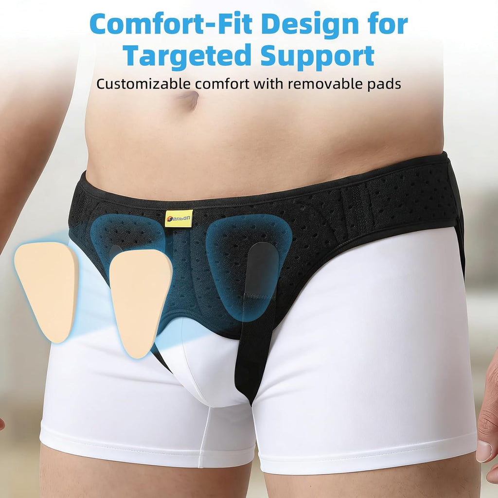 Tenbon Inguinal Hernia Belt for Men & Women, Adjustable Groin Support with Pads

