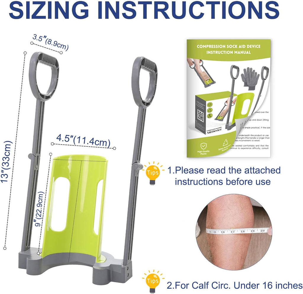 Compression Sock Aid Device for Easy Donning of Socks and Stockings


