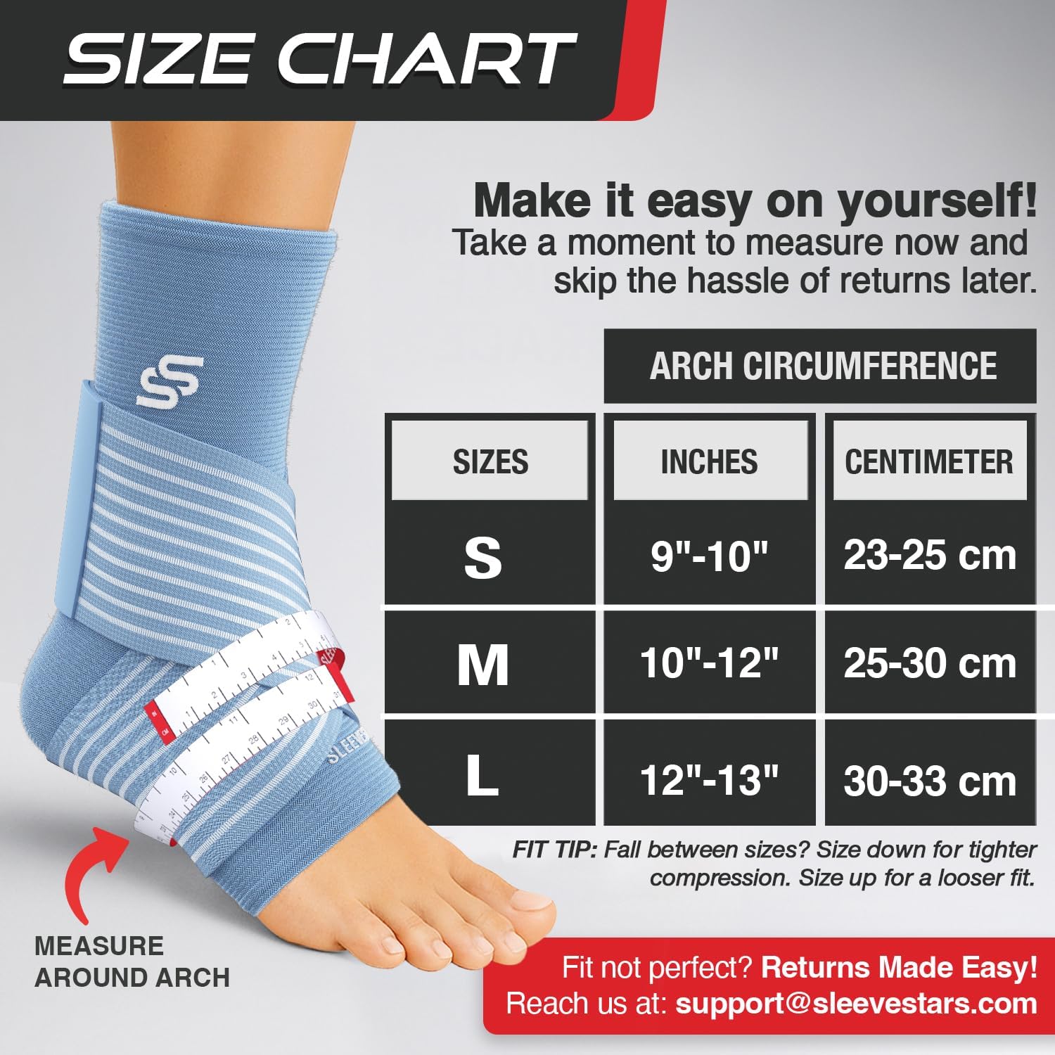 Sleeve Stars Ankle Brace Compression Sleeve with Removable Strap for Sprains

