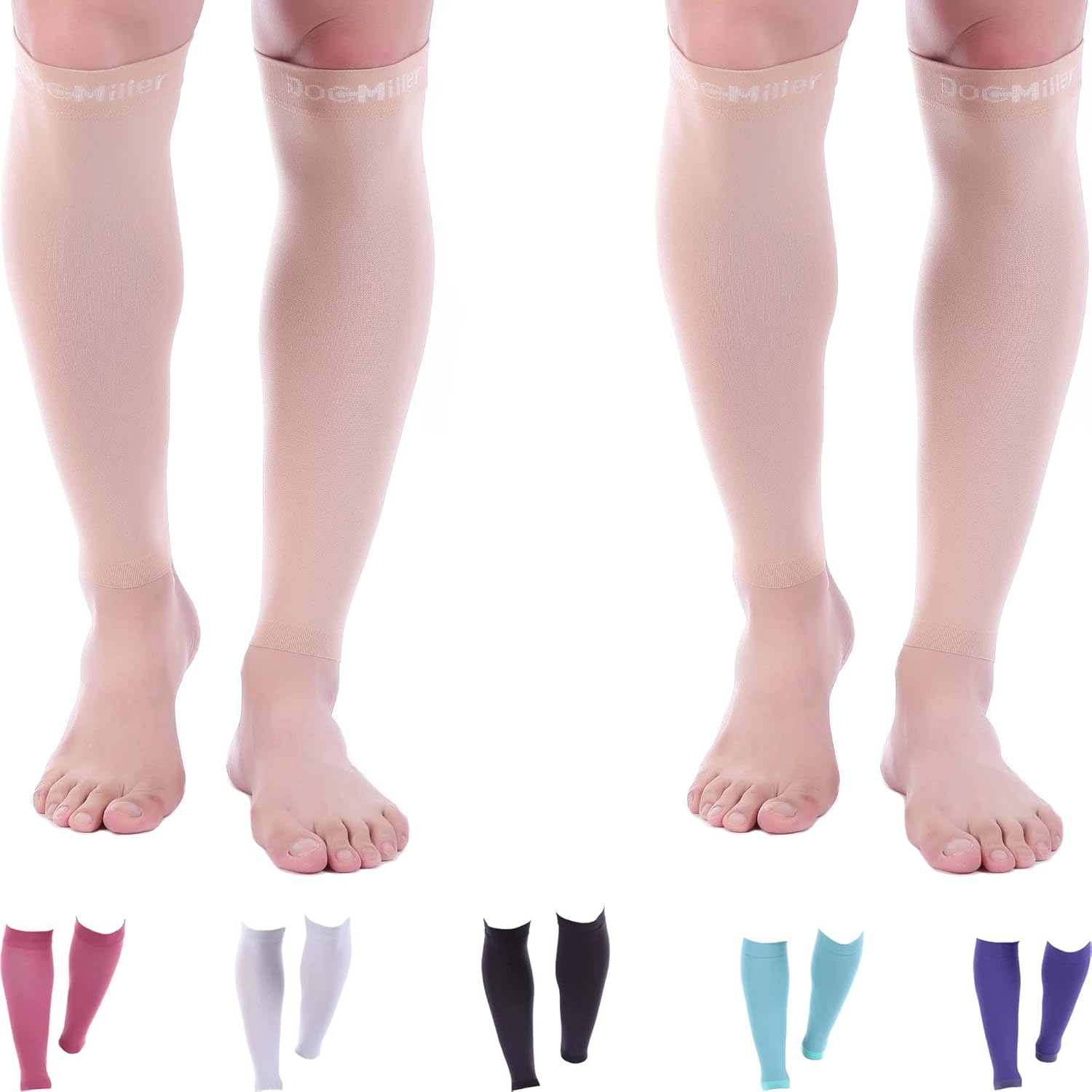 Doc Miller Compression Calf Sleeve for Men and Women, 20-30mmHg Graduated Support

