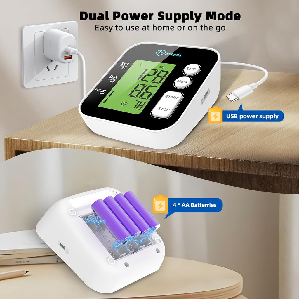 Auto Upper Arm Blood Pressure Monitor with Voice Reading, Backlit LCD, Adjustable Cuff

