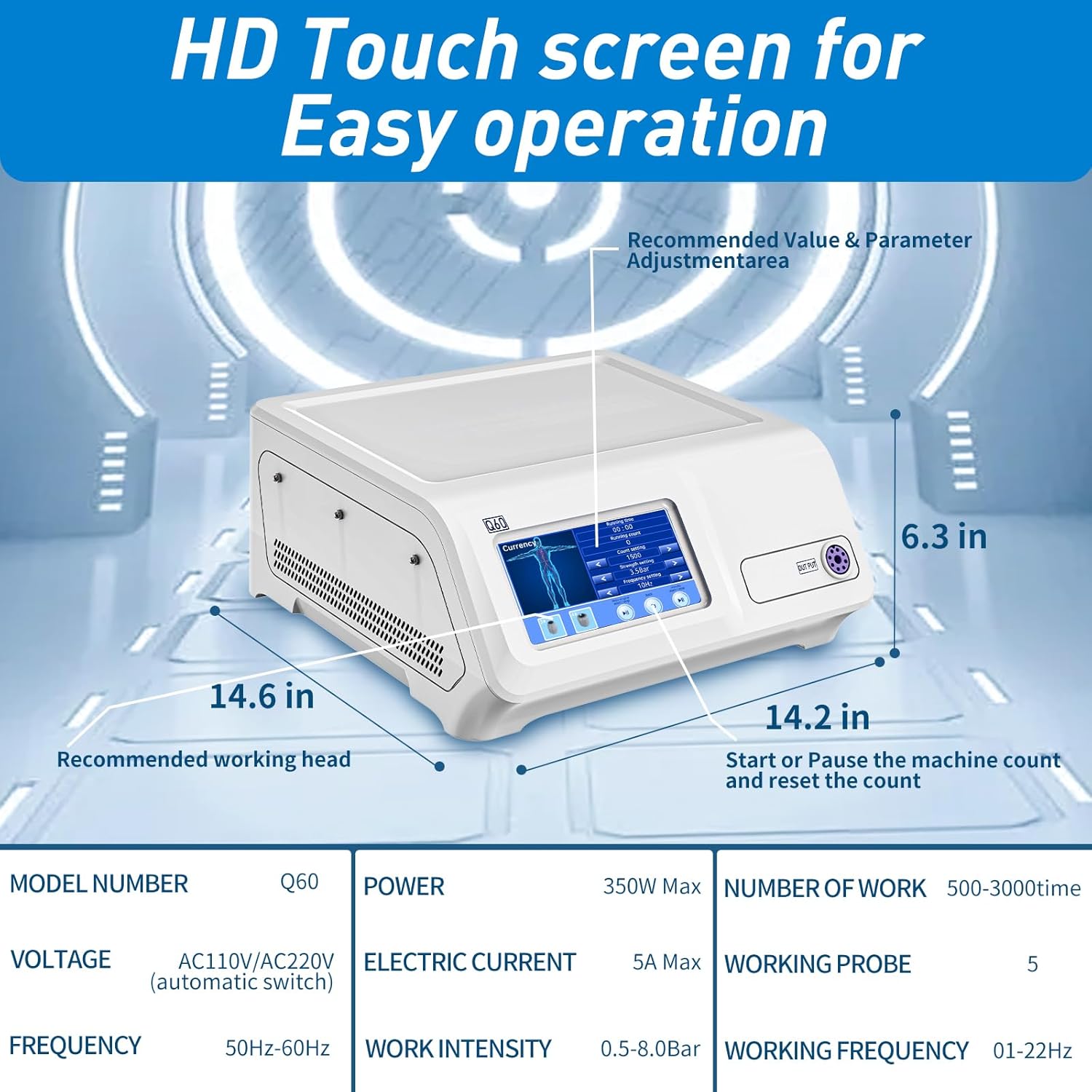 Shockwave Therapy Machine ESWT Device for Joint and Muscle Pain, Non-Invasive

